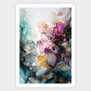 Flower Garden - Abstract Alcohol Ink Art Sticker